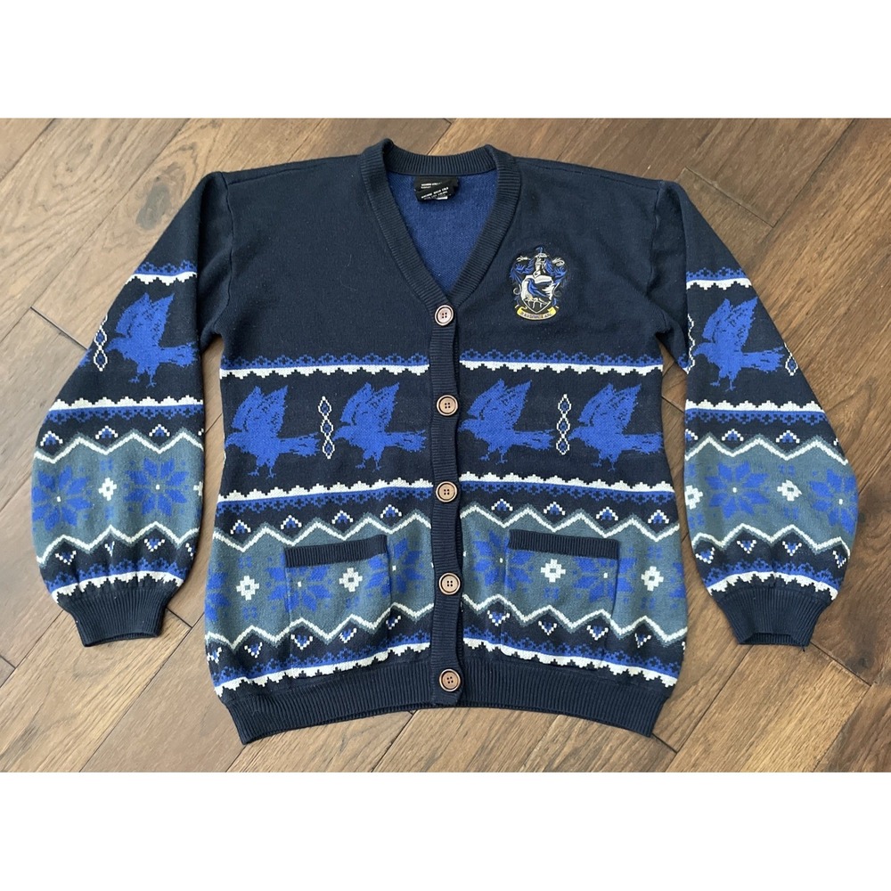 Harry Potter Raven Claw Cardigan Women Sz Small Wizarding World Blue Fair‎ Aisle